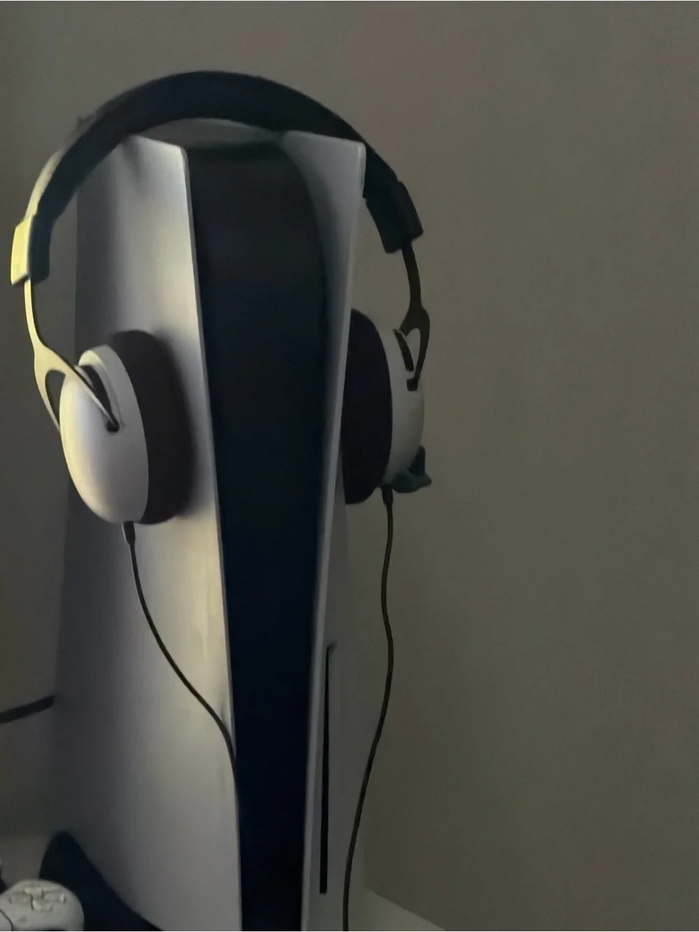 PlayStation 5 Console with White Over-Ear Headset